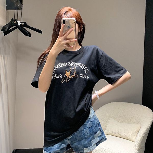 ルイヴィトン エンブロイダードコットンTシャツ コピー 1AFQ67